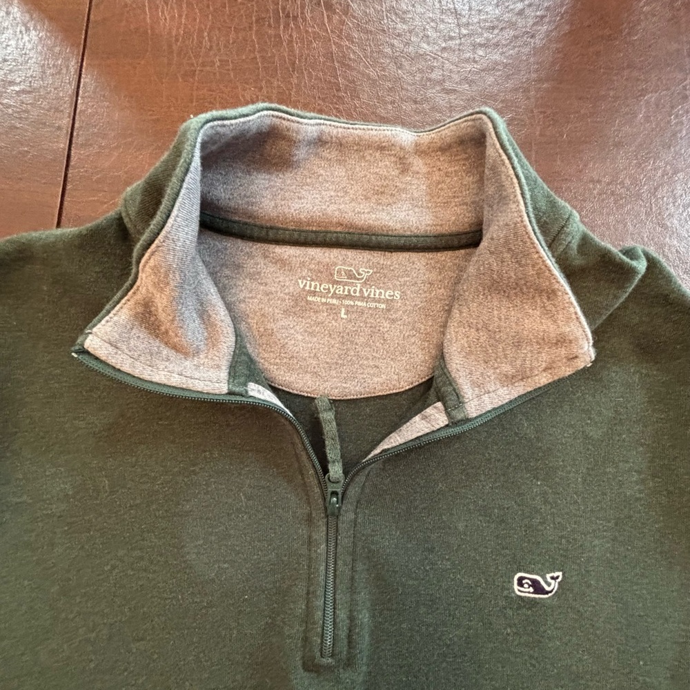 Vineyard Vines Men's forest Green quarter zip pullover